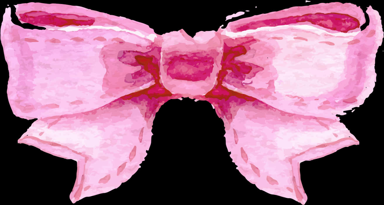 A Pink Bow Tie With Black Background