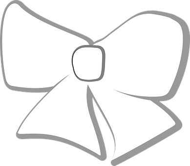 A White Bow With A Square On A Black Background