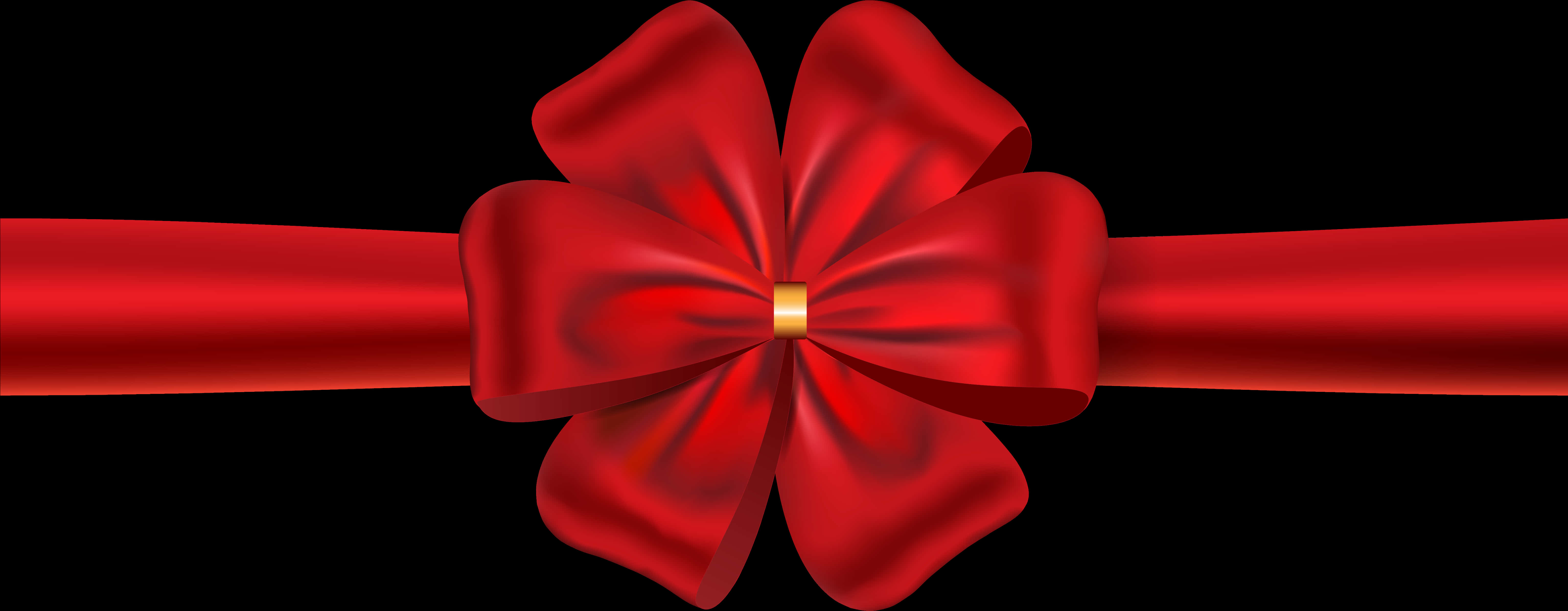 A Red Bow With A Gold Band