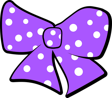 A Purple Bow With White Dots