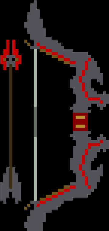 A Pixelated Image Of A Dragon And A Spear