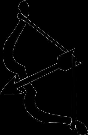 A Black And White Image Of A Bow And Arrow