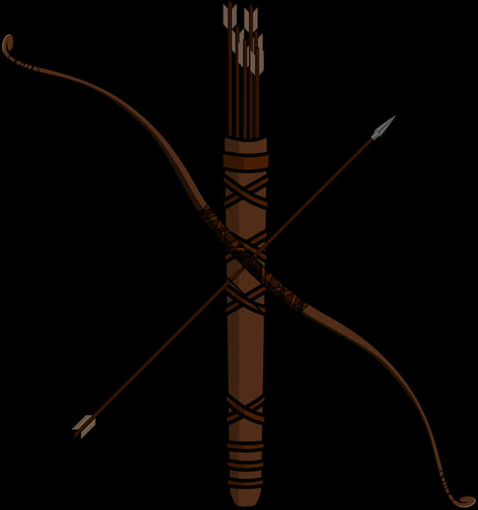 A Bow And Arrows In A Case