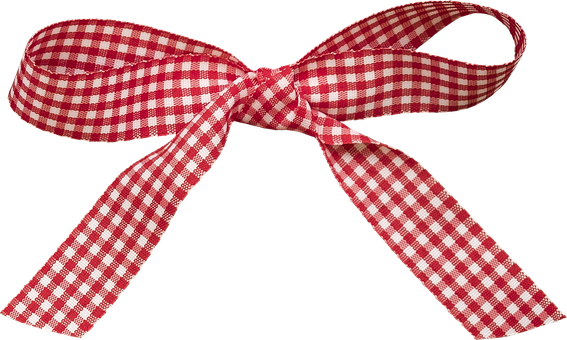 A Red And White Checkered Ribbon