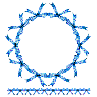 A Blue And White Checkered Ribbon