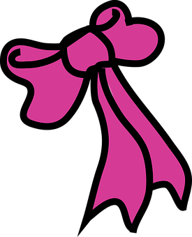 A Pink Bow With Black Lines