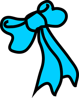 A Blue Bow With Black Background