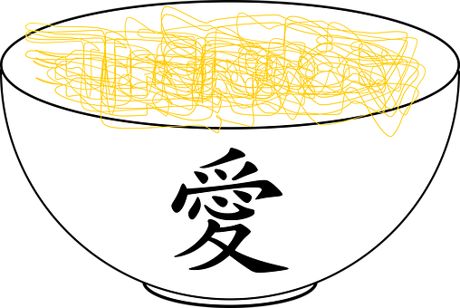 A Bowl Of Noodles With Text On It