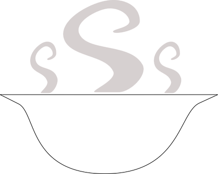 A Bowl Of Soup With Steam