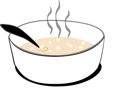 A Bowl Of Soup With A Spoon