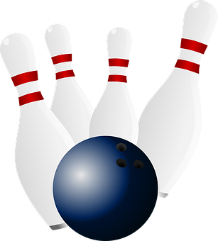 A Bowling Ball And Pins