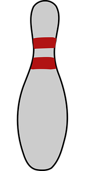 A Bowling Pin With Red Stripes