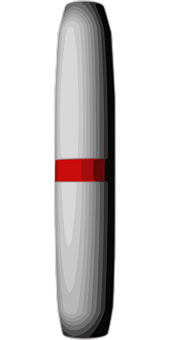 A White Cylinder With A Red Stripe