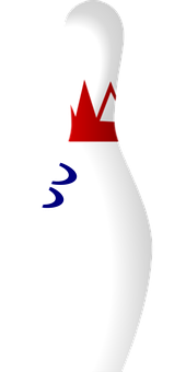 A White And Red Bowling Pin