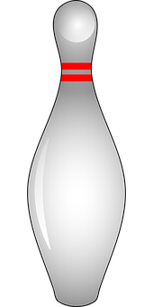 A White Bowling Pin With A Red Top