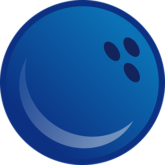 A Blue Bowling Ball With Three Dots