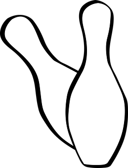 A White Bowling Pins On A Black Background