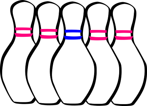 A Row Of Bowling Pins