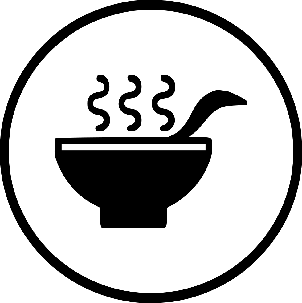 A Black And White Logo Of A Bowl Of Soup
