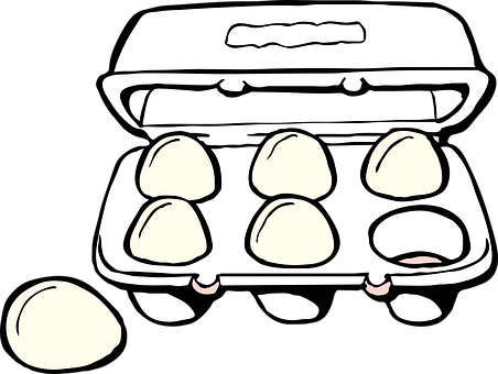 A White Egg Carton With Eggs In It
