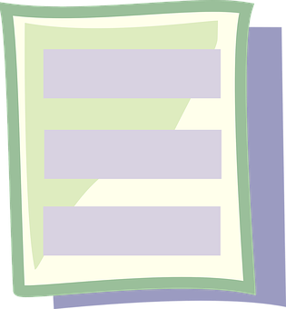 A Green And White Paper With Purple Rectangles