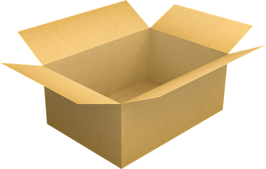 A Cardboard Box With A Lid Open