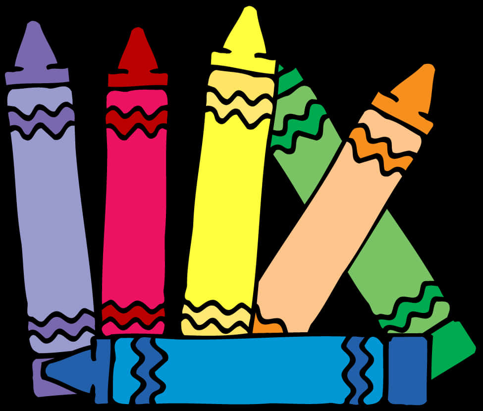 A Group Of Crayons In Different Colors