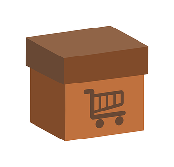 A Brown Box With A Cart Logo