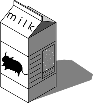 A Carton Of Milk With A Bull And A Cow