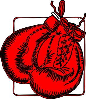 A Red Boxing Gloves On A Black Background