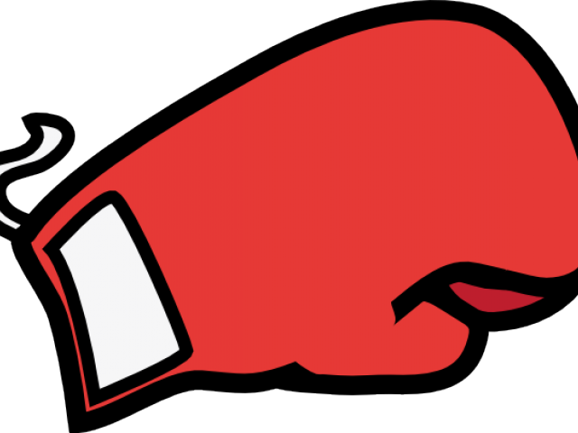 A Red Boxing Glove With White Teeth