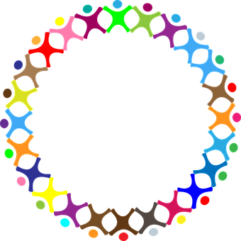 A Circle Of Colorful People