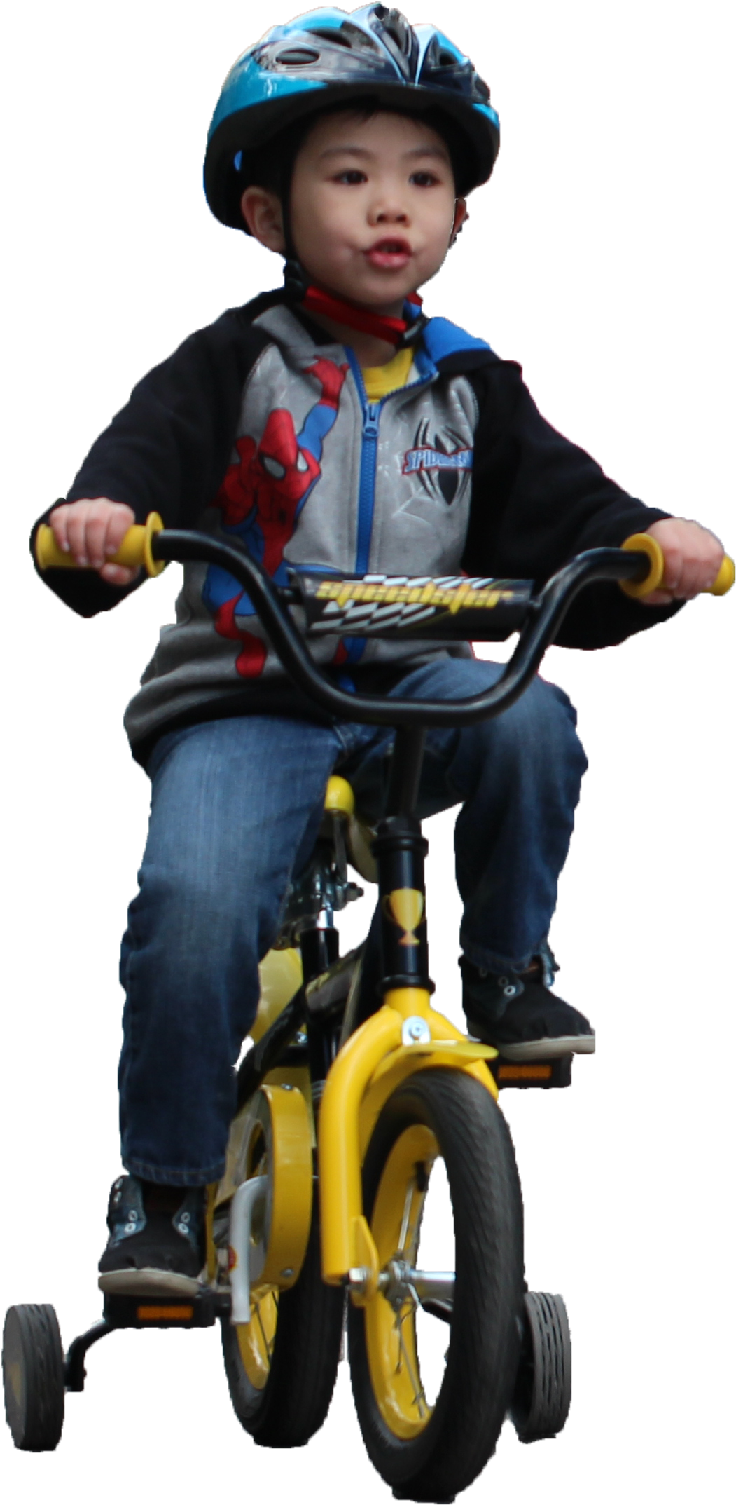 A Boy Riding A Bike
