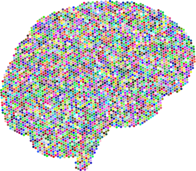 A Colorful Dot Pattern Of A Brain