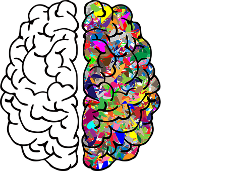 A Colorful Brain With Black Background