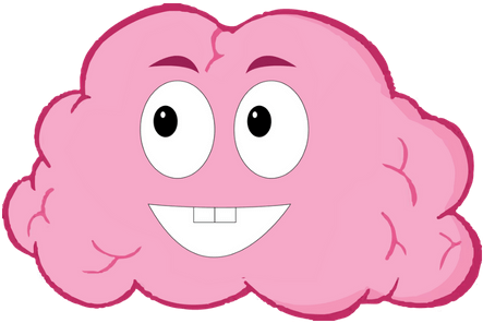 A Cartoon Of A Pink Brain