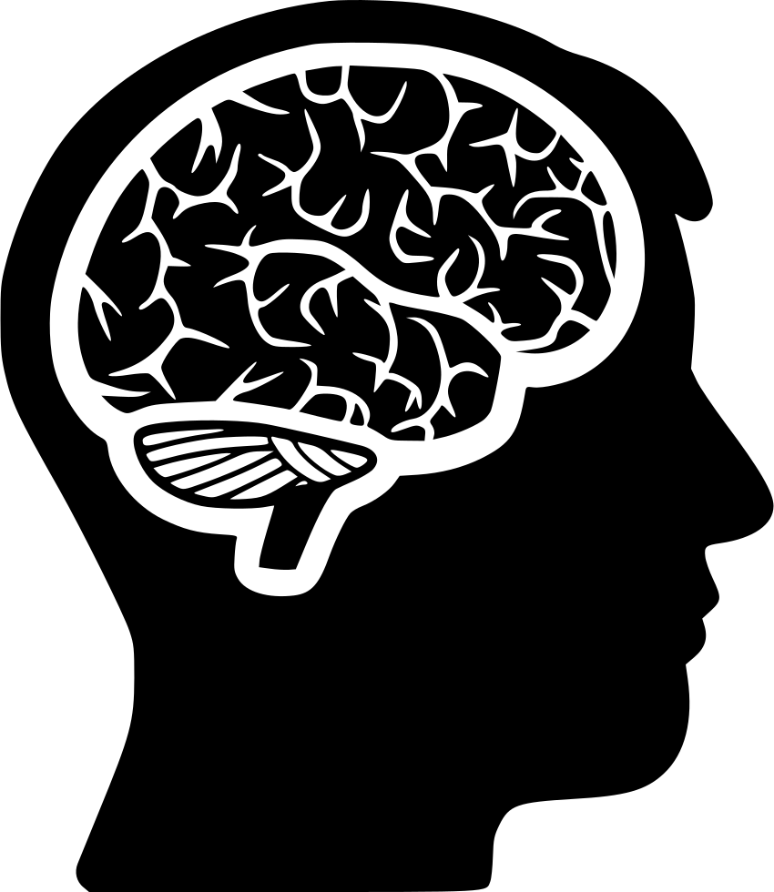 A Silhouette Of A Head With A Brain Inside