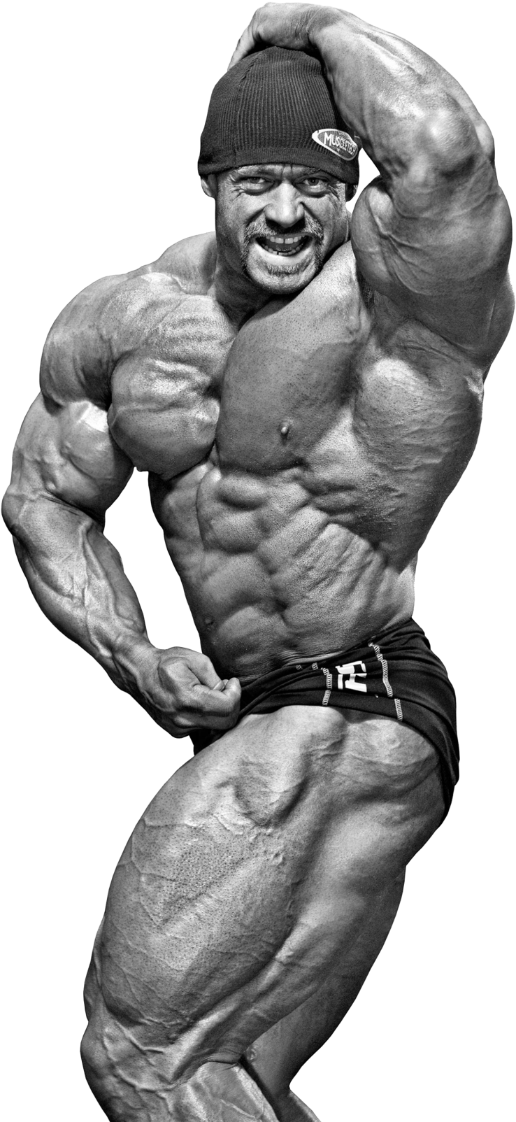 A Muscular Man Flexing His Muscles