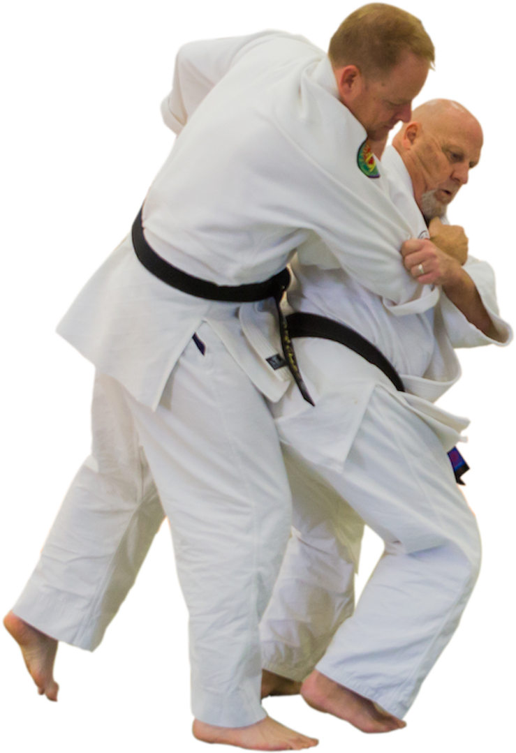 Two Men In White Karate Uniforms