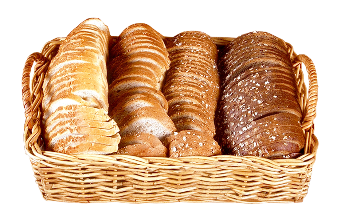 A Basket Of Bread In A Black Background
