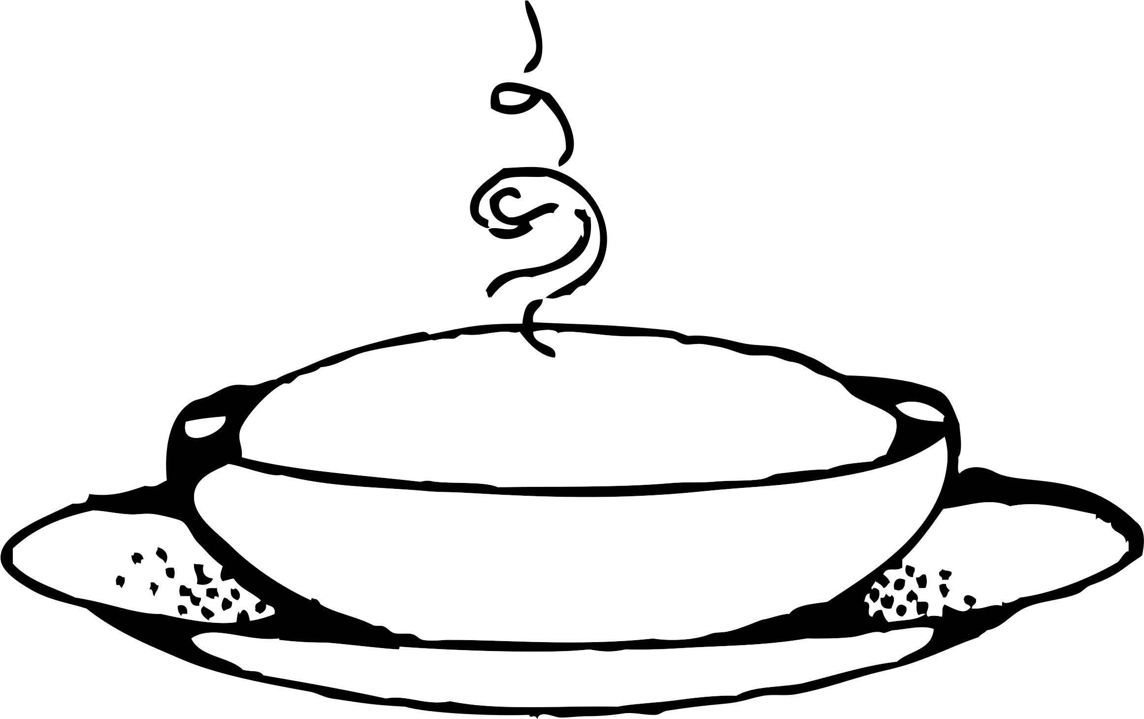 A Black And White Drawing Of A Bowl Of Food