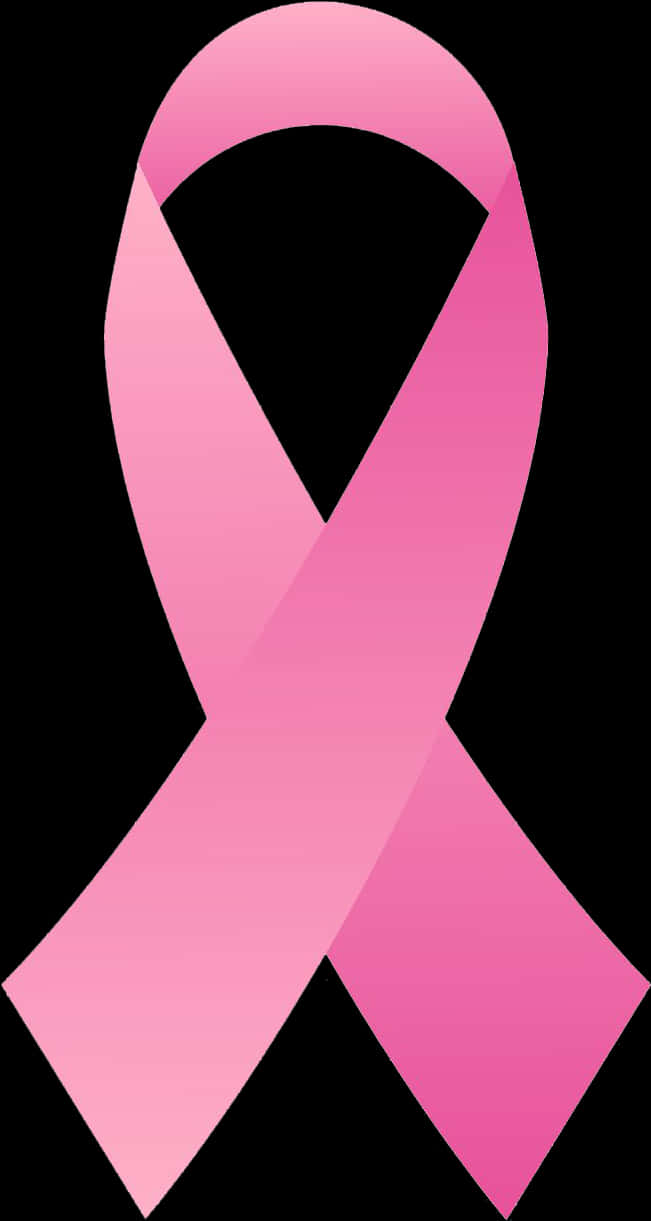 A Pink Ribbon On A Black Background