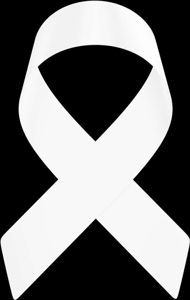 A White Ribbon On A Black Background