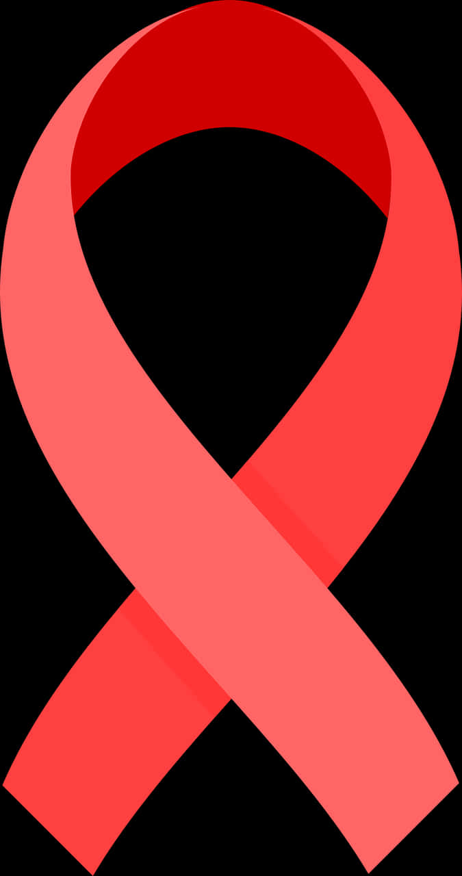 A Red Ribbon On A Black Background