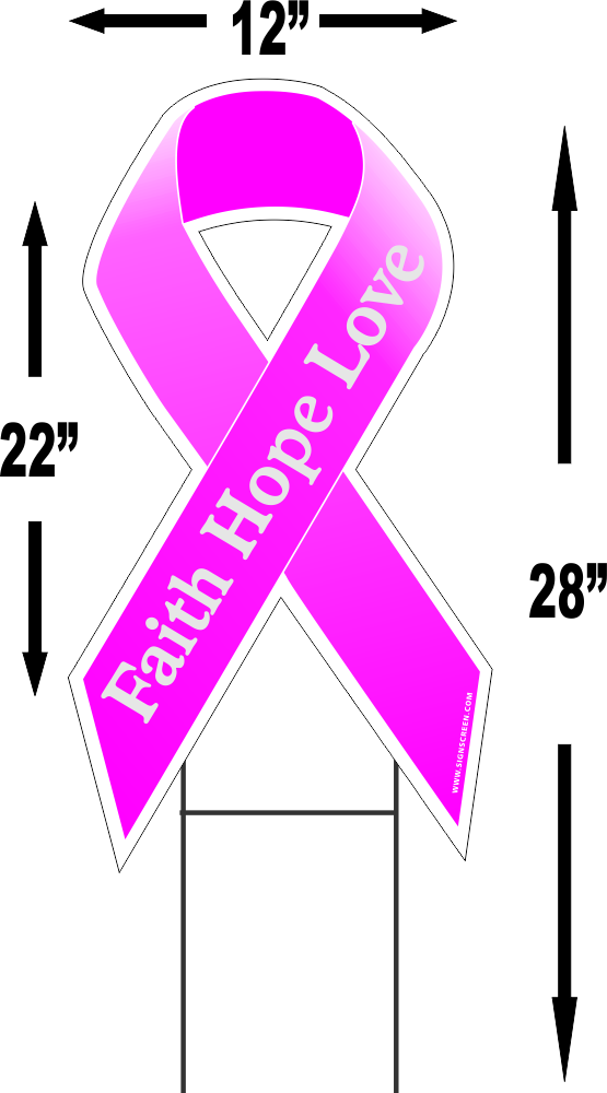 A Pink Ribbon With White Text