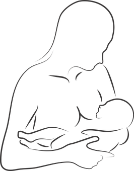 A Silhouette Of A Woman Breastfeeding A Baby