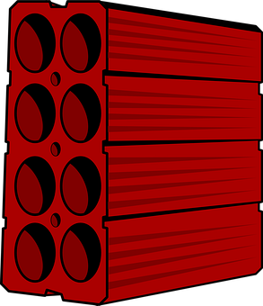 A Red Rectangular Object With Holes