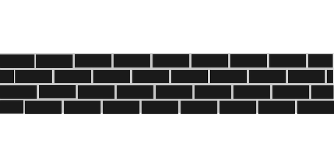 A Black Brick Wall With White Lines