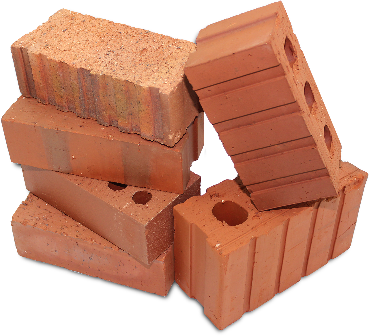 A Stack Of Bricks With Holes