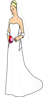 A Cartoon Of A Bride